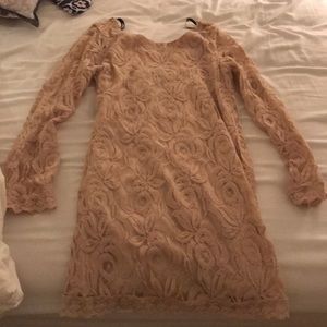 TJ Maxx tan lace dress